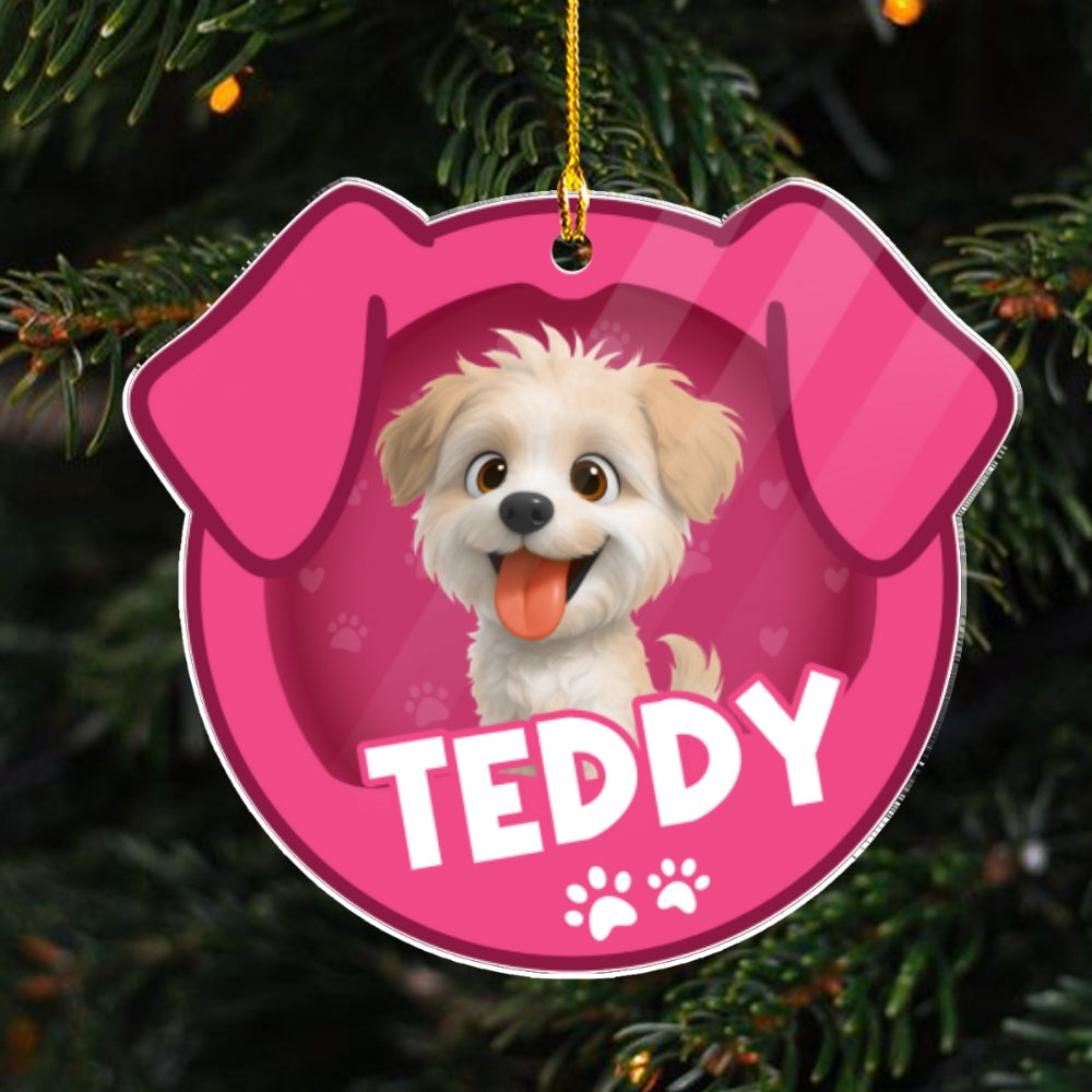 Custom Keepsake Christmas Ornament •  Furry Joy - Personalized Acrylic Ornament