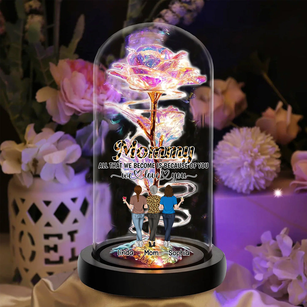 We Love You - Personalized Sparkly Rose