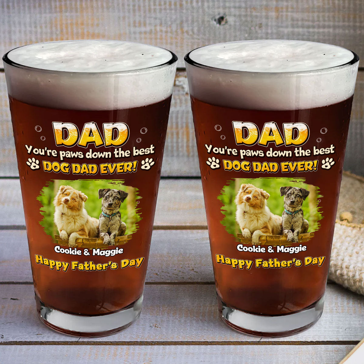 Paw Down The Best Photo - Personalized Beer Glass