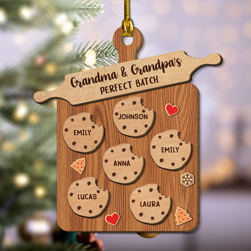 Custom Family Ornament, Christmas Gift for Family Members •  Perfect Batch Parents - Personalized Freeshape 2-Layered Wood Ornament