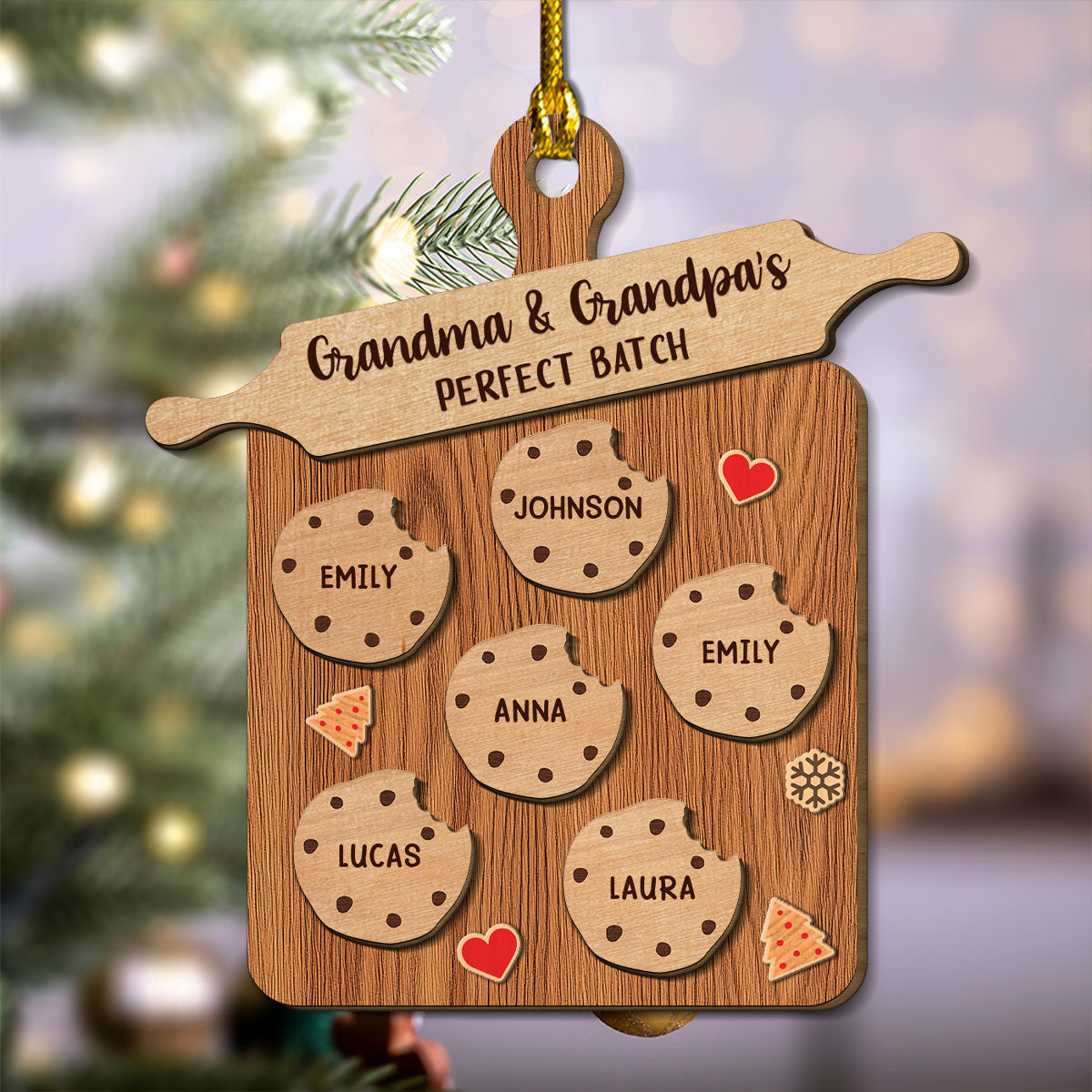Custom Family Ornament, Christmas Gift for Family Members •  Perfect Batch Parents - Personalized Freeshape 2-Layered Wood Ornament