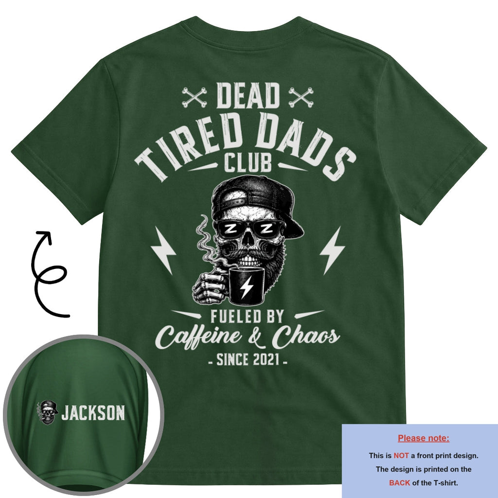 Custom Christmas & Birthday Gift for Dad, Grandpa • Fueled By Their Laughter - Personalized Shirt With Design On Sleeve