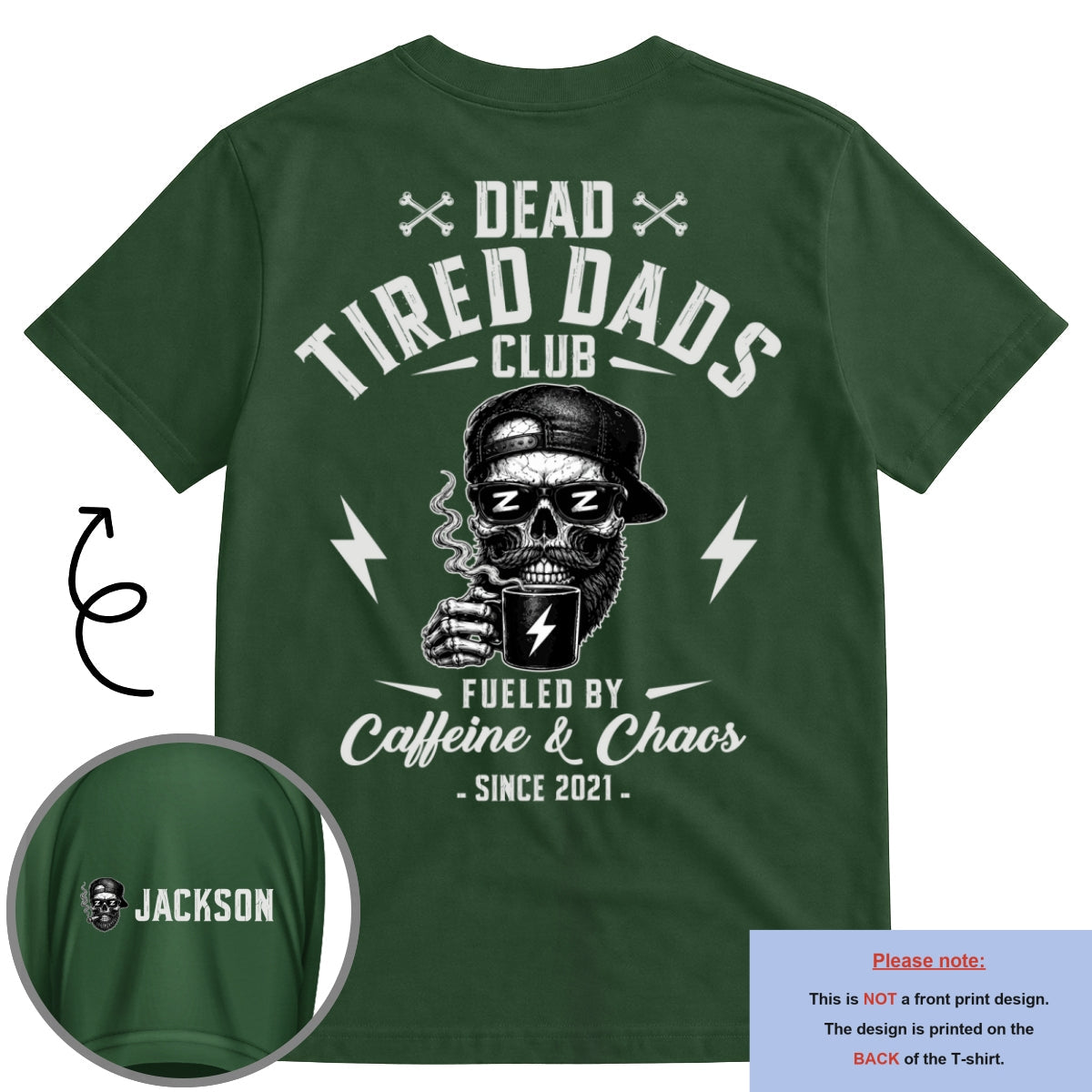 Custom Christmas & Birthday Gift for Dad, Grandpa • Fueled By Their Laughter - Personalized Shirt With Design On Sleeve