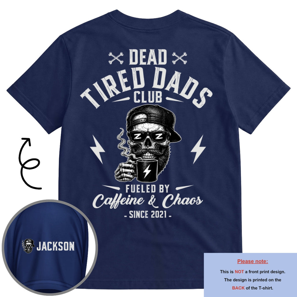 Custom Christmas & Birthday Gift for Dad, Grandpa • Fueled By Their Laughter - Personalized Shirt With Design On Sleeve