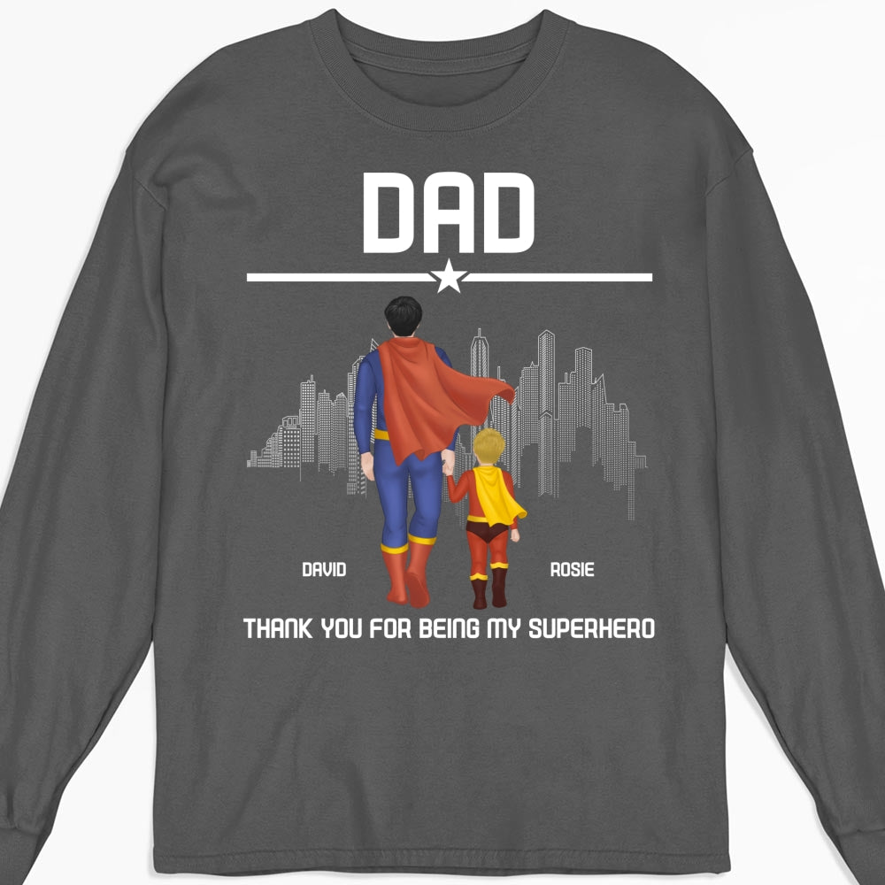 Custom Father's Day, Special Gift for Dad & Grandpa • Superhero Dad - Personalized Shirt