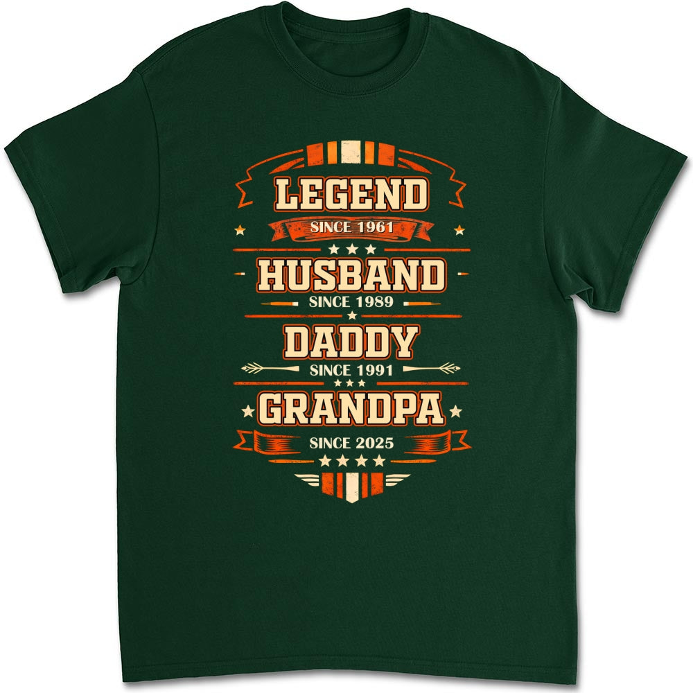 Custom Father's Day, Special Gift for Dad & Grandpa • From Legend To Papa - Personalized Shirt