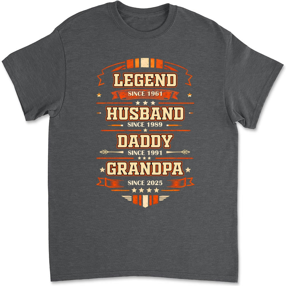 Custom Father's Day, Special Gift for Dad & Grandpa • From Legend To Papa - Personalized Shirt