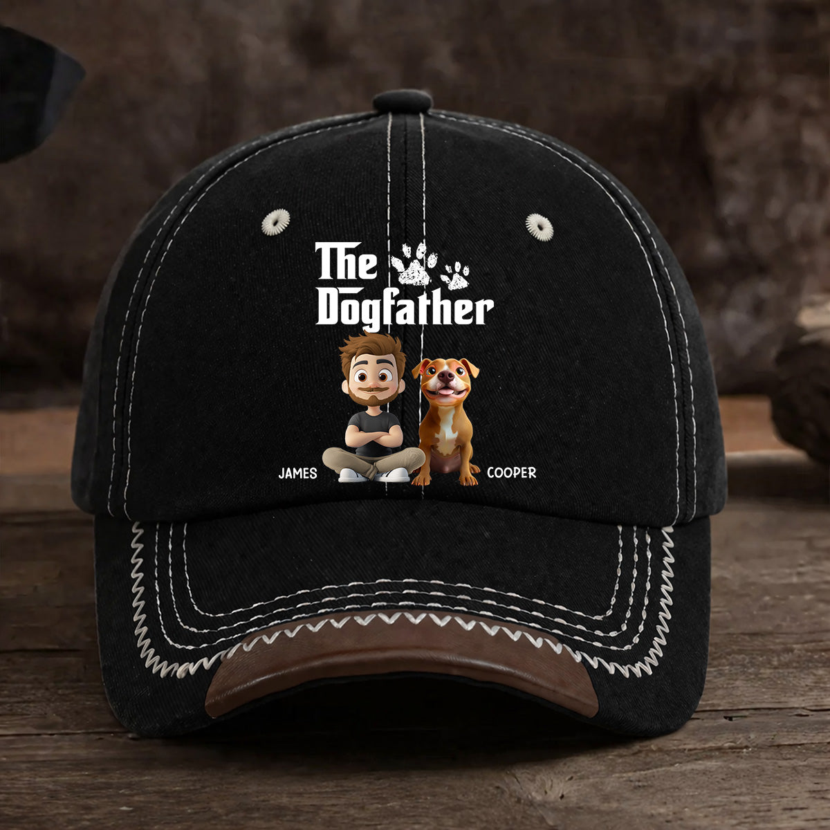 Cool Dog Father - Personalized Vintage Soft Baseball Cap