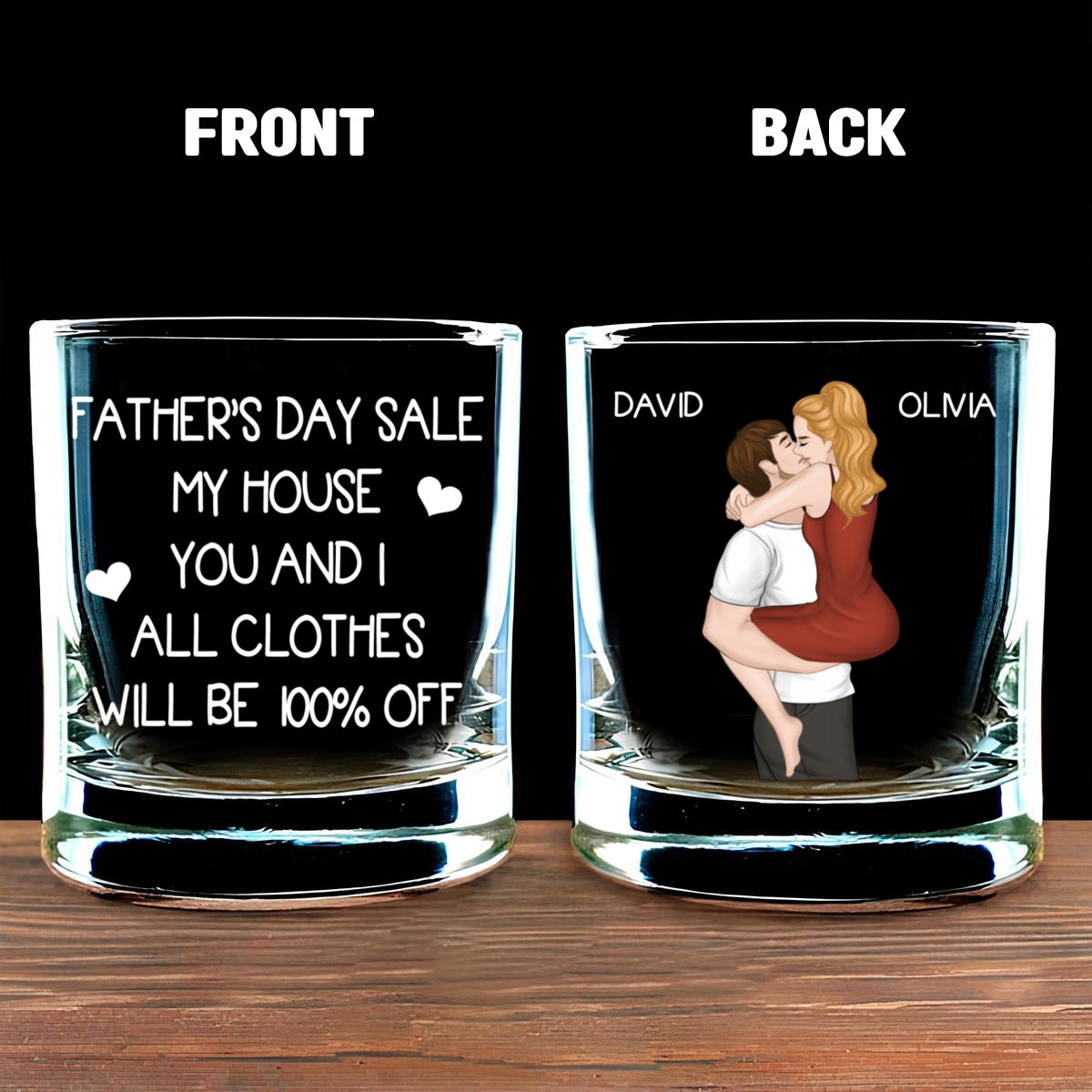Custom Father's Day Birthday Gifts for Husband • This Sale Ends In Bed - Personalized Whiskey Glass