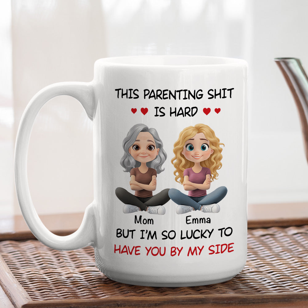 Custom Mother's Day Gift for Mom & Grandma • I Am So Lucky - Personalized Coffee Mug