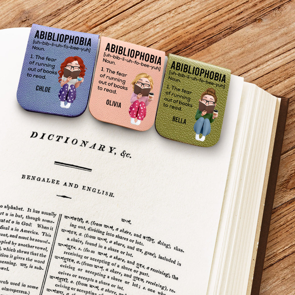 Custom Christmas Birthday Bookish Gifts For Book Lovers, Bookworms • Running Out Of Books - Personalized Leather Bookmark