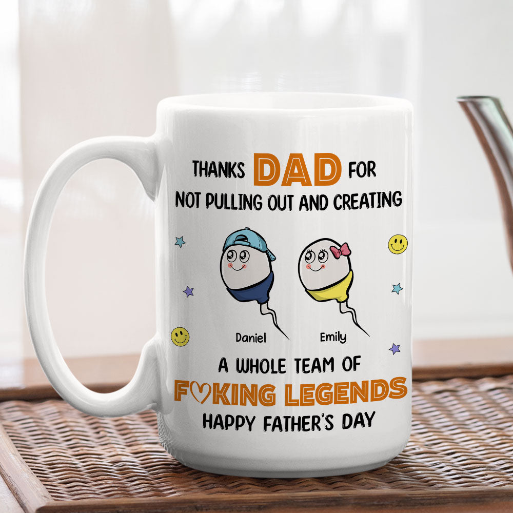Custom Father's Day, Special Gift for Dad & Grandpa • Thanks Dad For Creating A Legend - Personalized Coffee Mug