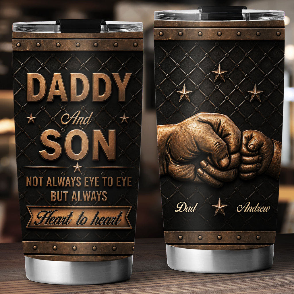 Custom Christmas Birthday Gifts For Son • Always Heart To Heart - Personalized 3D Effect Tumbler