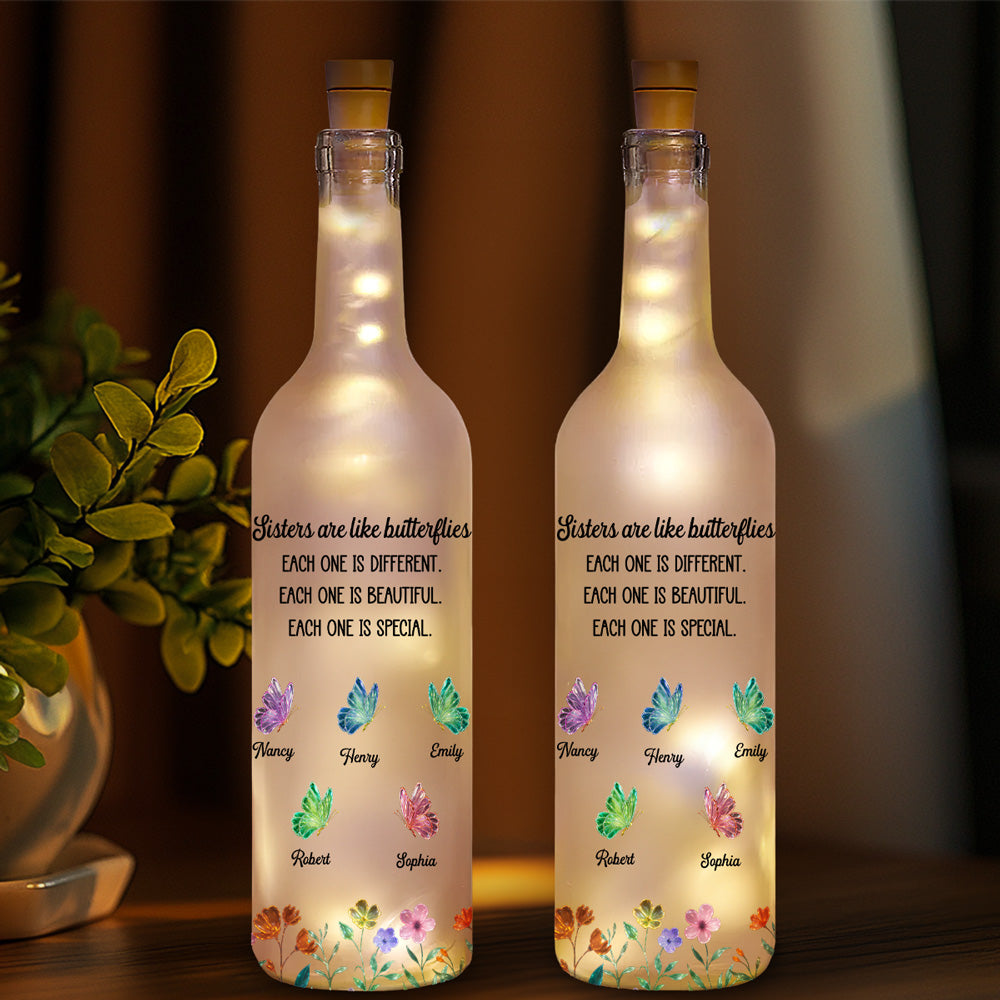 Festive Sister Love - Personalized Bottle Lamp