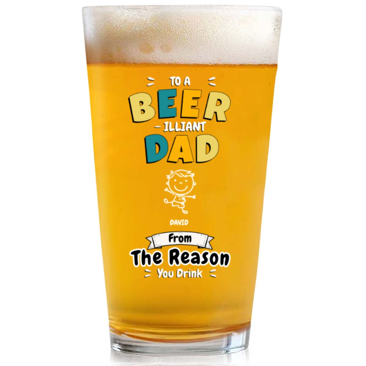 Beerilliant Dad - Personalized Beer Glass