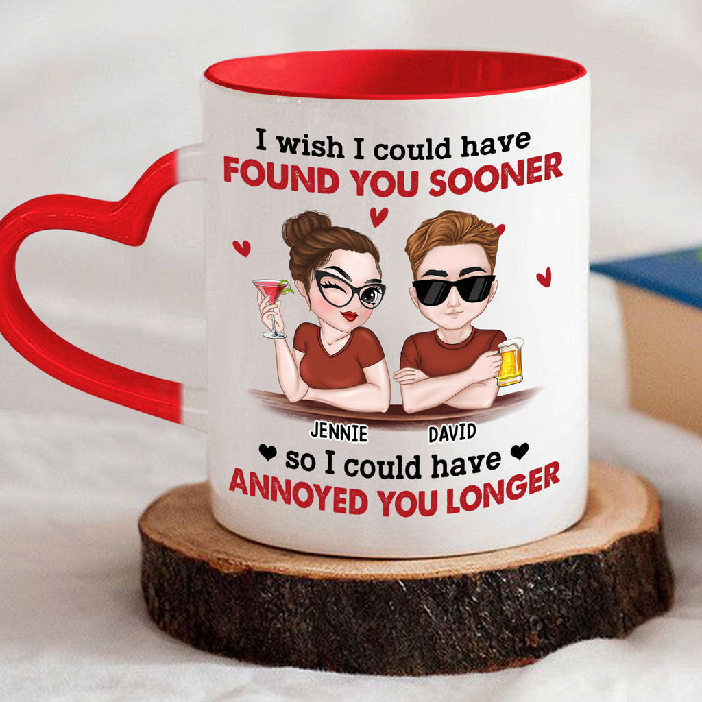 Custom Anniversary Keepsake Gifts For Couple • I Wish I Could - Personalized Heart Handle Mug