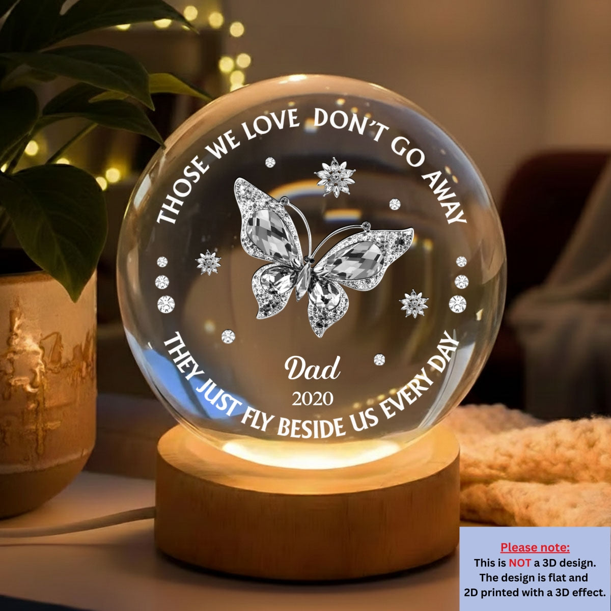 Those We Love Beside Us - Personalized Crystal Globe Lamp