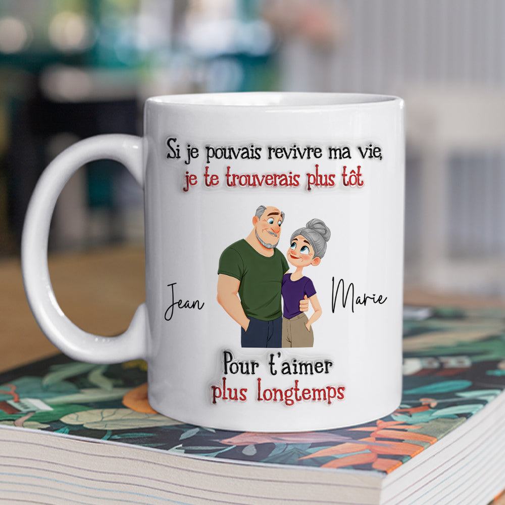 Custom Anniversary Keepsake Gifts For Couple • Je t’aime tellement – Mug personnalisé avec effet 3D gonflé