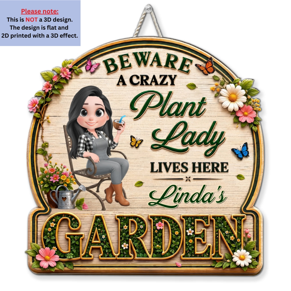 Custom 3D Family Summer Backyard, Patio & Porch Decor • Just The Lady - Personalized 3D Effect Wood Sign