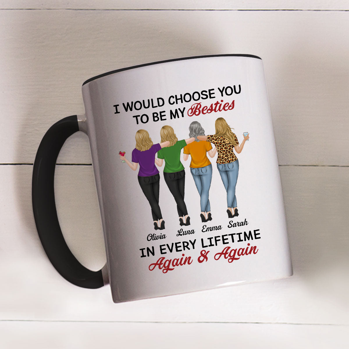 Custom Christmas & Birthday Gift for Brother & Sister • True Friends Always - Personalized Accent Mug
