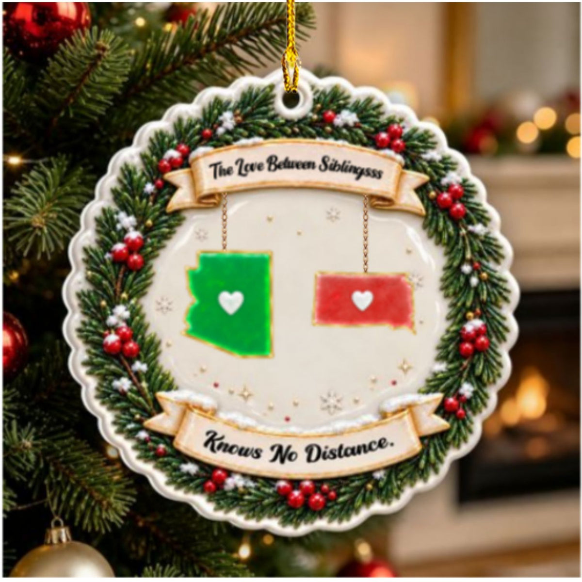 Custom Family Ornament, Christmas Gift for Family Members •  Family Love - Personalized 3D White Acrylic Ornament