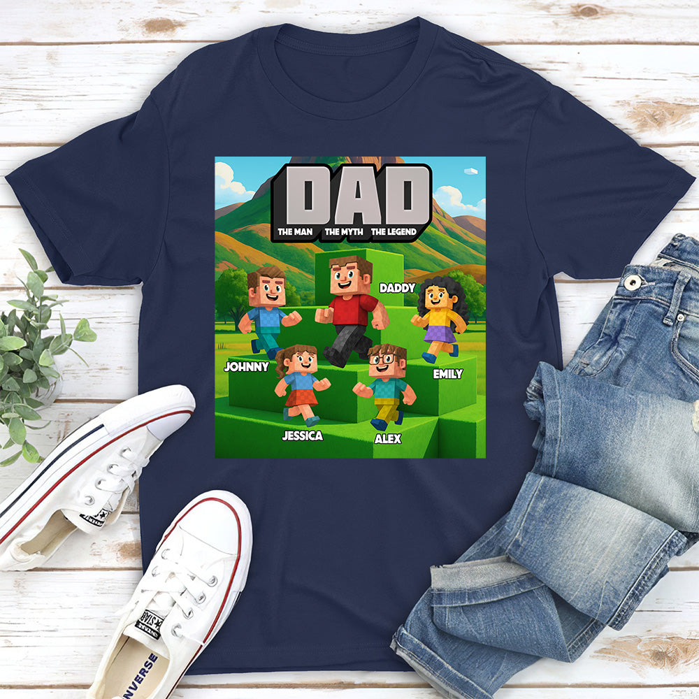 Custom Father's Day Gift For Son • Blocky Dad - Personalized Shirt