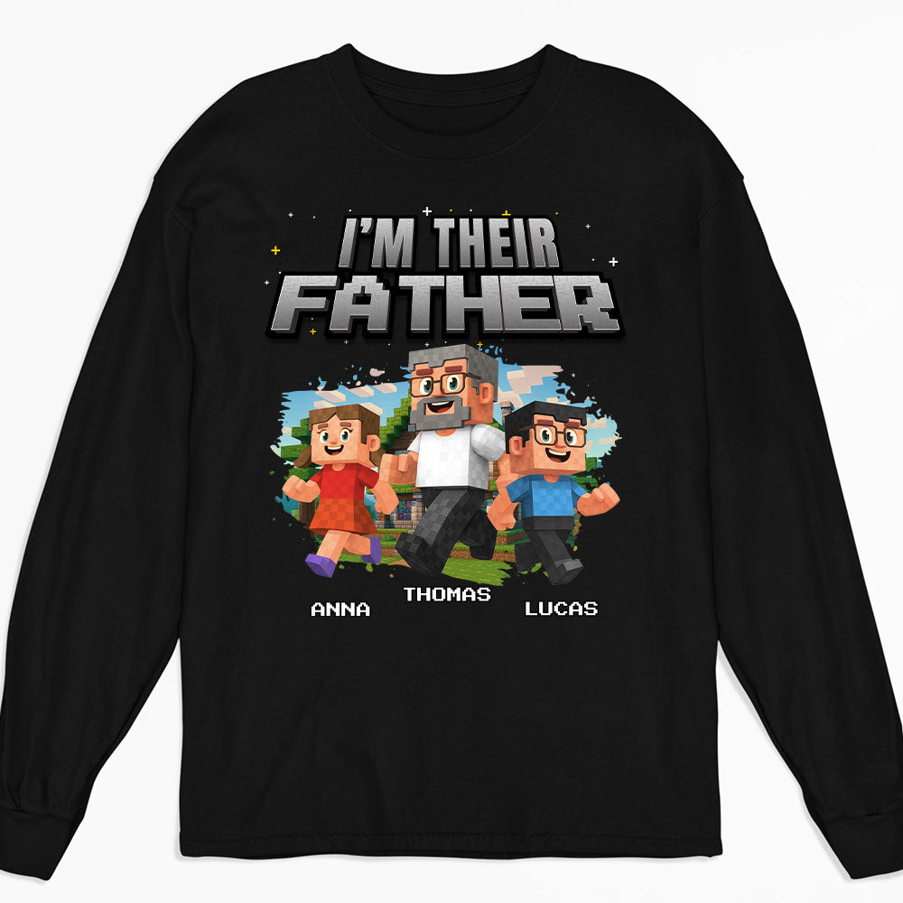 Custom Father's Day, Special Gift for Dad & Grandpa • Dad Power Pixel - Personalized Shirt