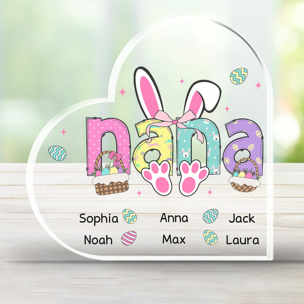 Custom Family Decor, Christmas Birthday Family Keepsake • Easter Bunny Coquette Bow - Personalized Acrylic Plaque