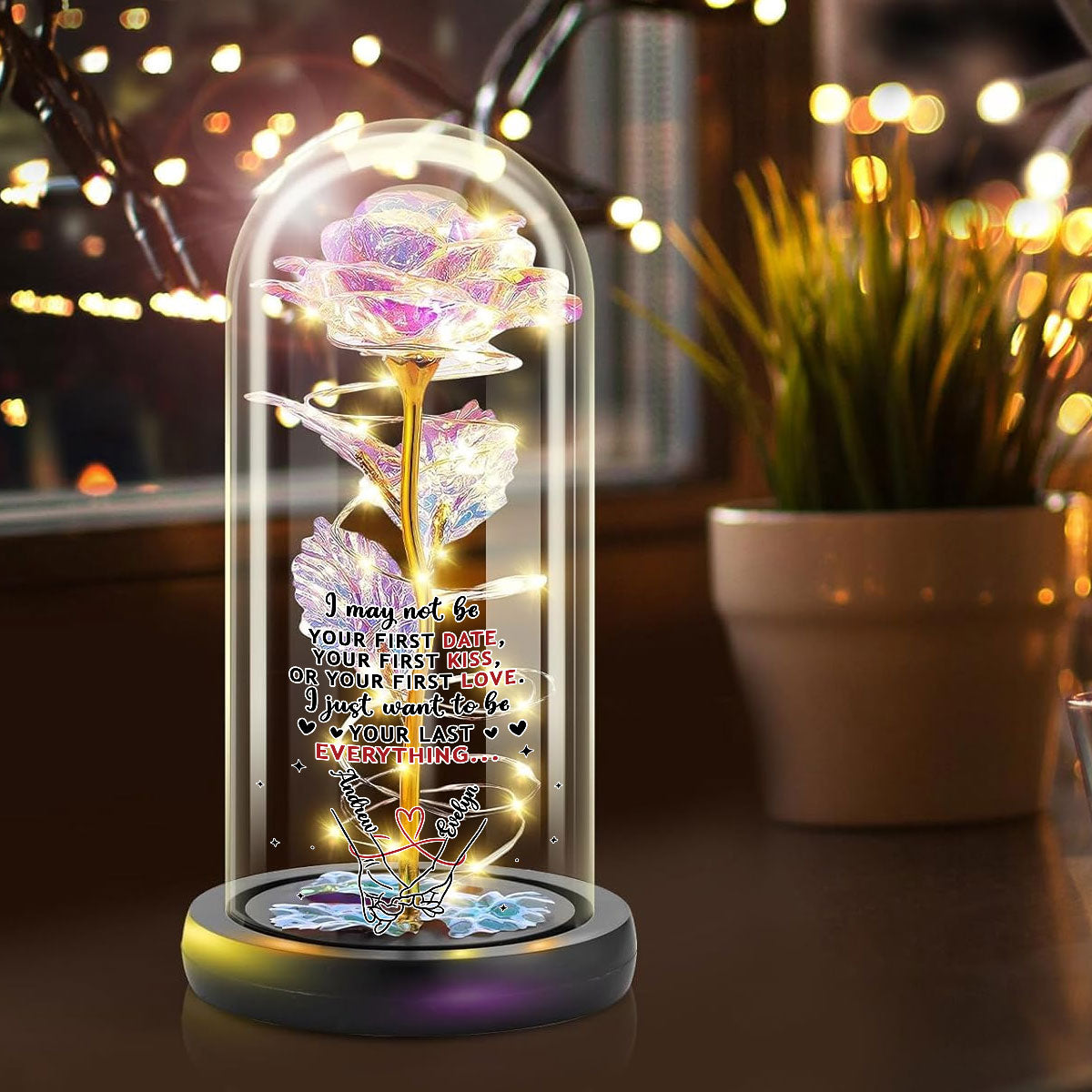 Your Last Everything - Personalized Sparkly Rose