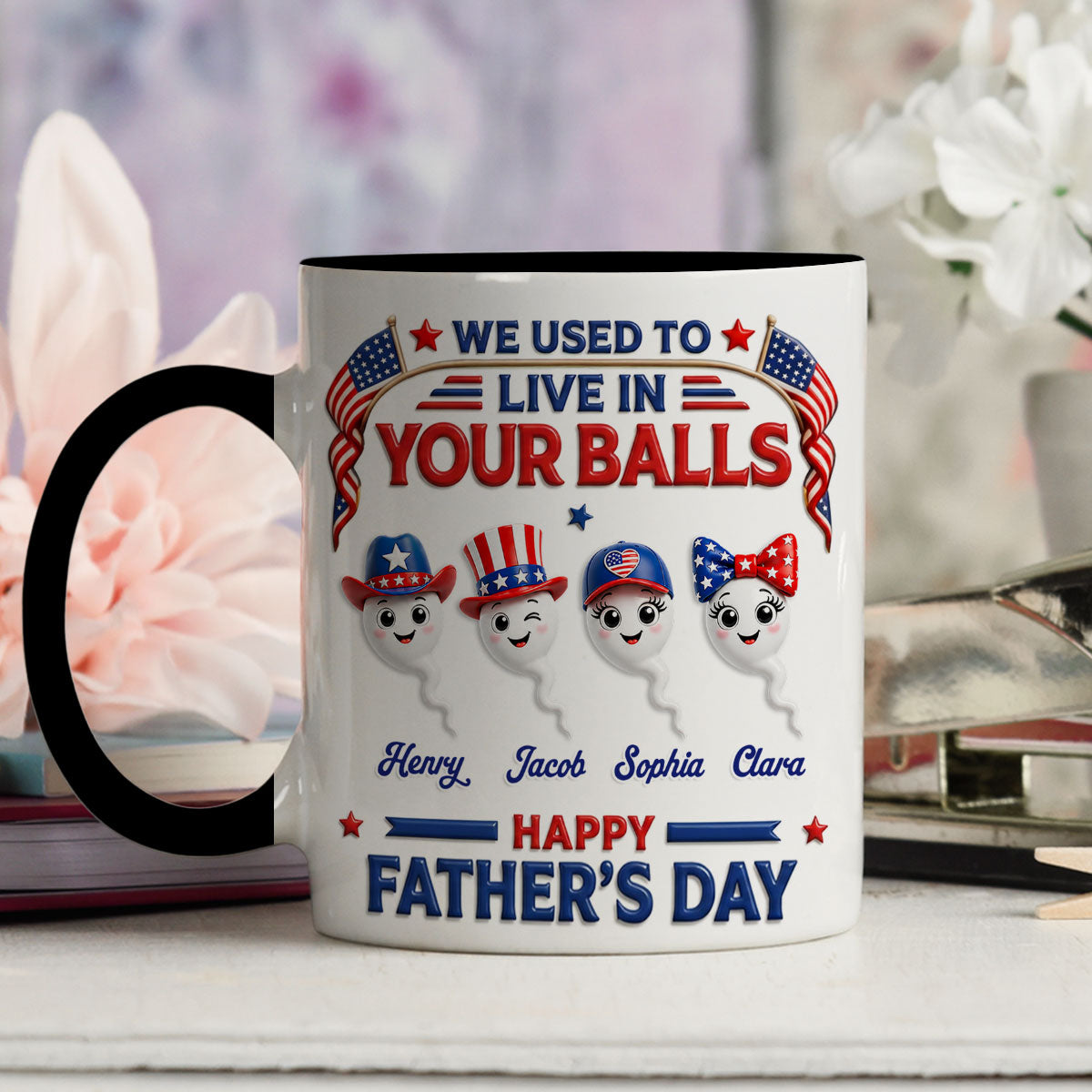 Custom Father's Day, Special Gift for Dad & Grandpa • Do You Remember Us - Personalized 3D Effect Accent Mug