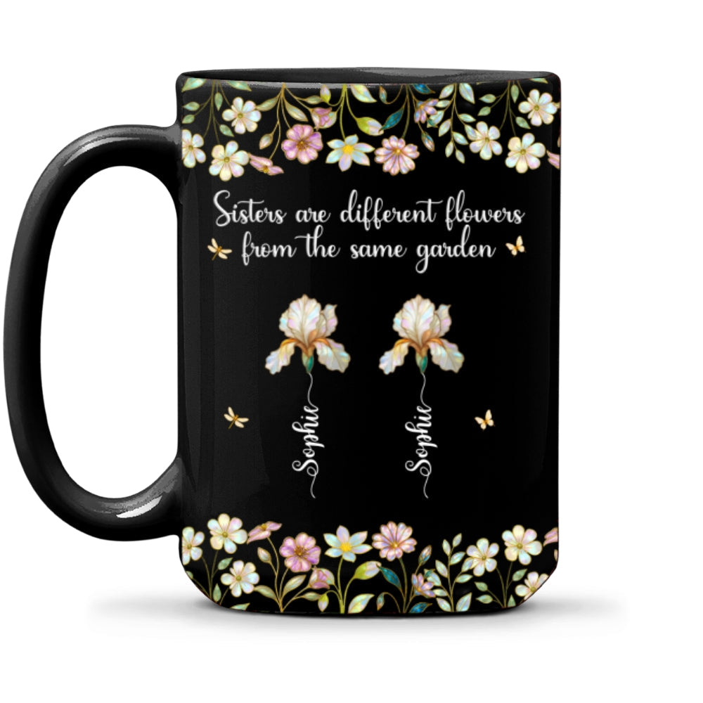 Custom Name & Birth Flower Birthday, Christmas Gift for Sister • Joyful Sister Moments - Personalized Coffee Mug
