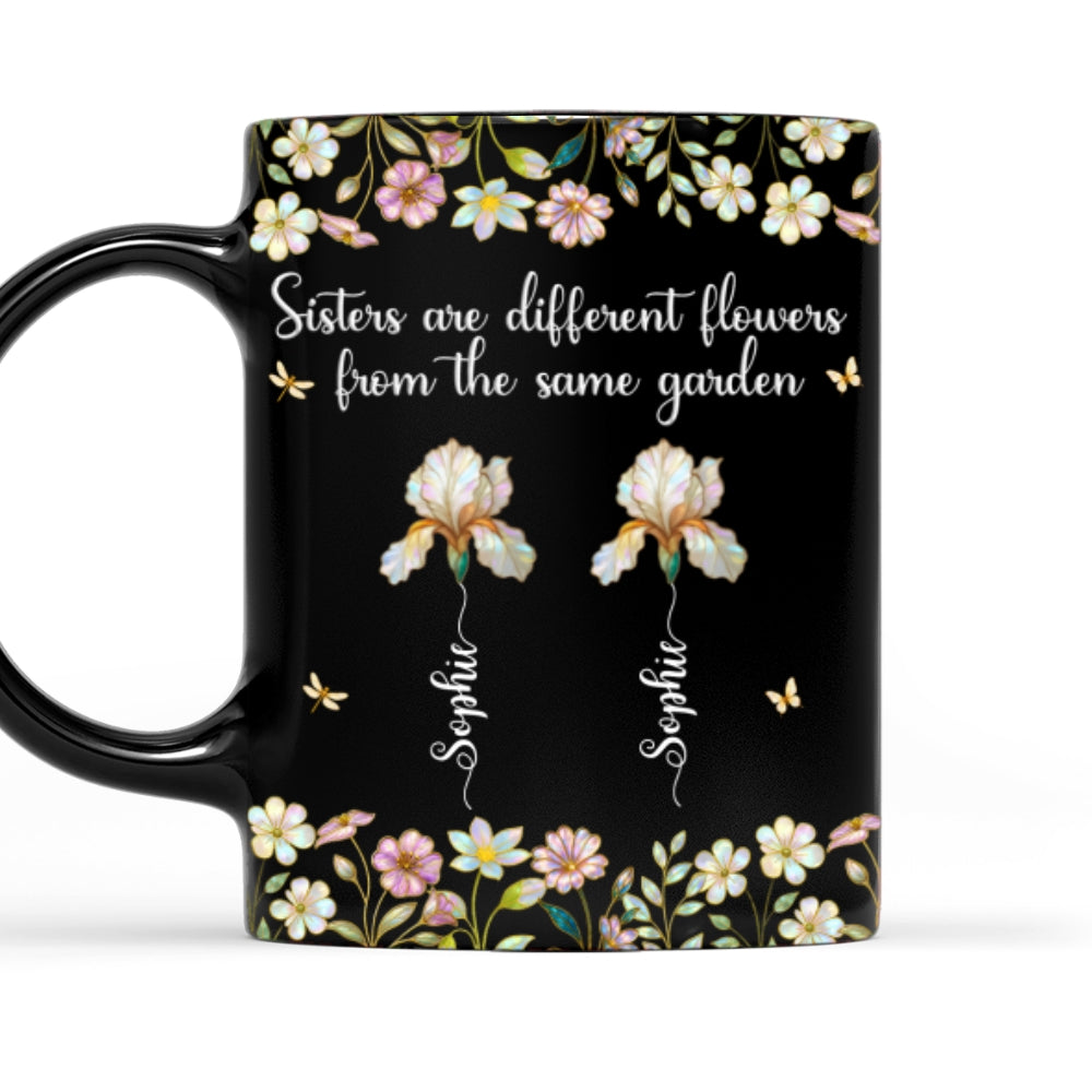 Custom Name & Birth Flower Birthday, Christmas Gift for Sister • Joyful Sister Moments - Personalized Coffee Mug