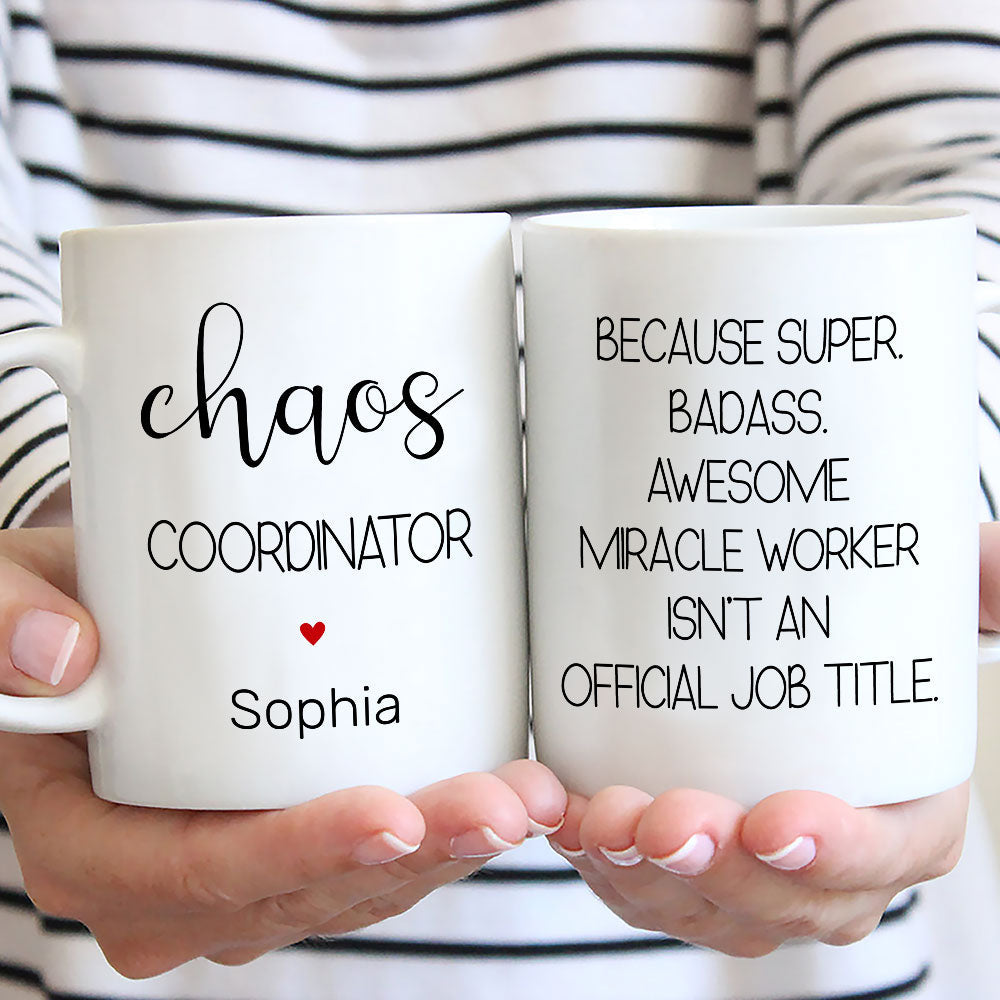 Custom Coworker, Christmas & Birthday Team Appreciation Gift • Chaos Coordinator - Personalized Coffee Mug