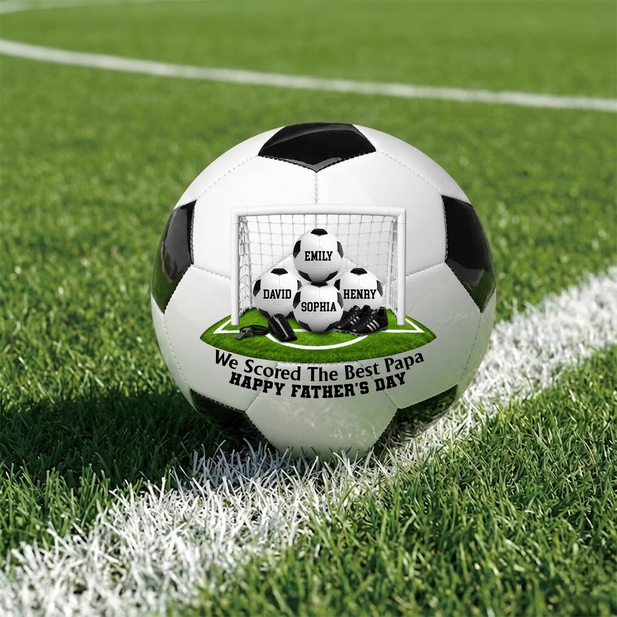Daddy And Football - Personalized Soccer Ball