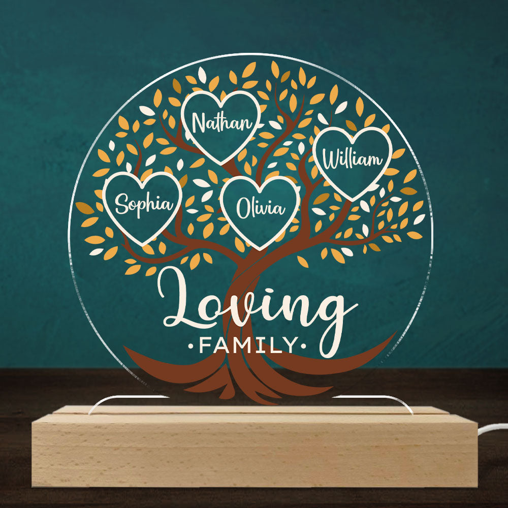 Custom Gift for Mom Grandma, Mother's Day Birthday • Loving Family - Personalized LED Light