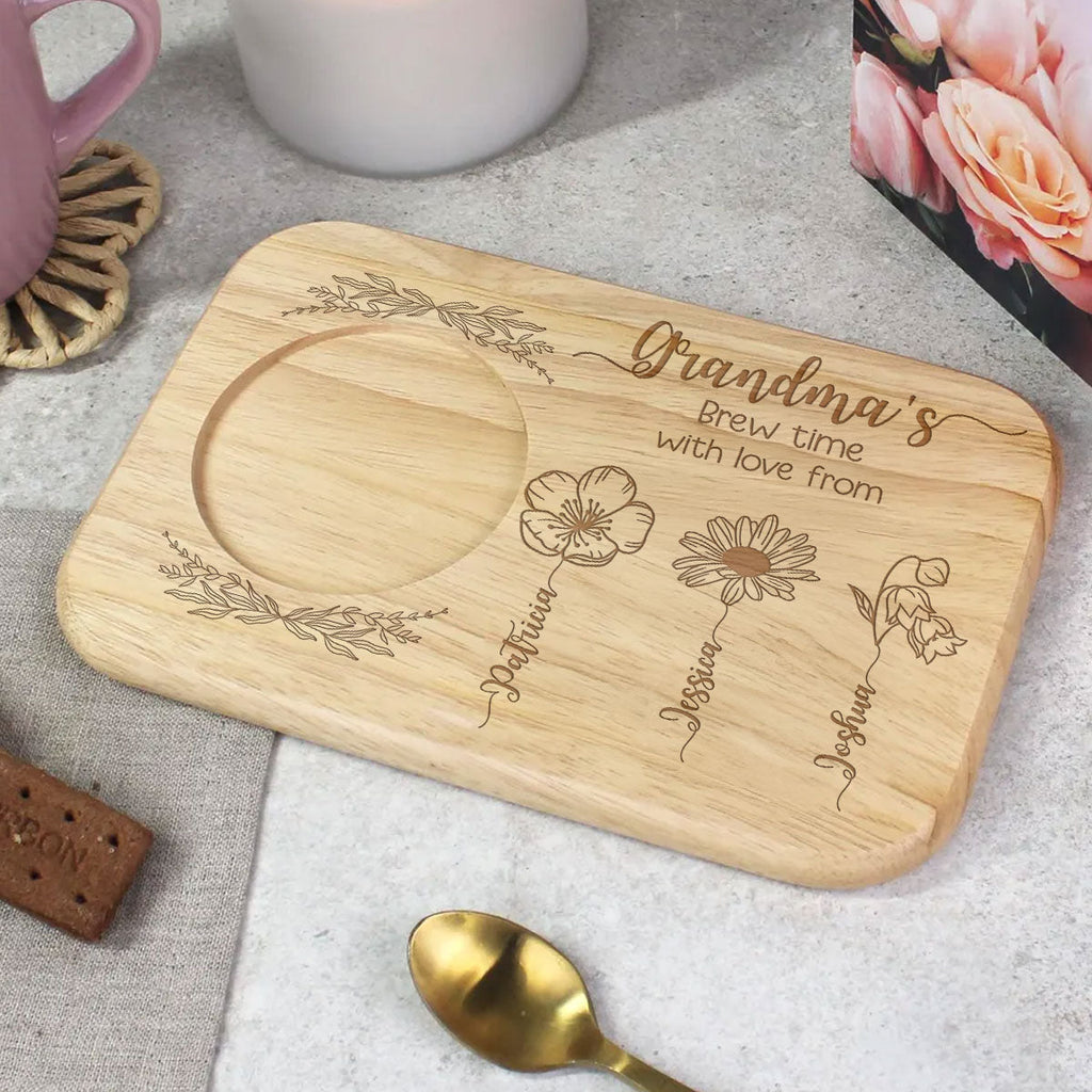 Brew Time With Love - Personalized Wooden Treat Board
