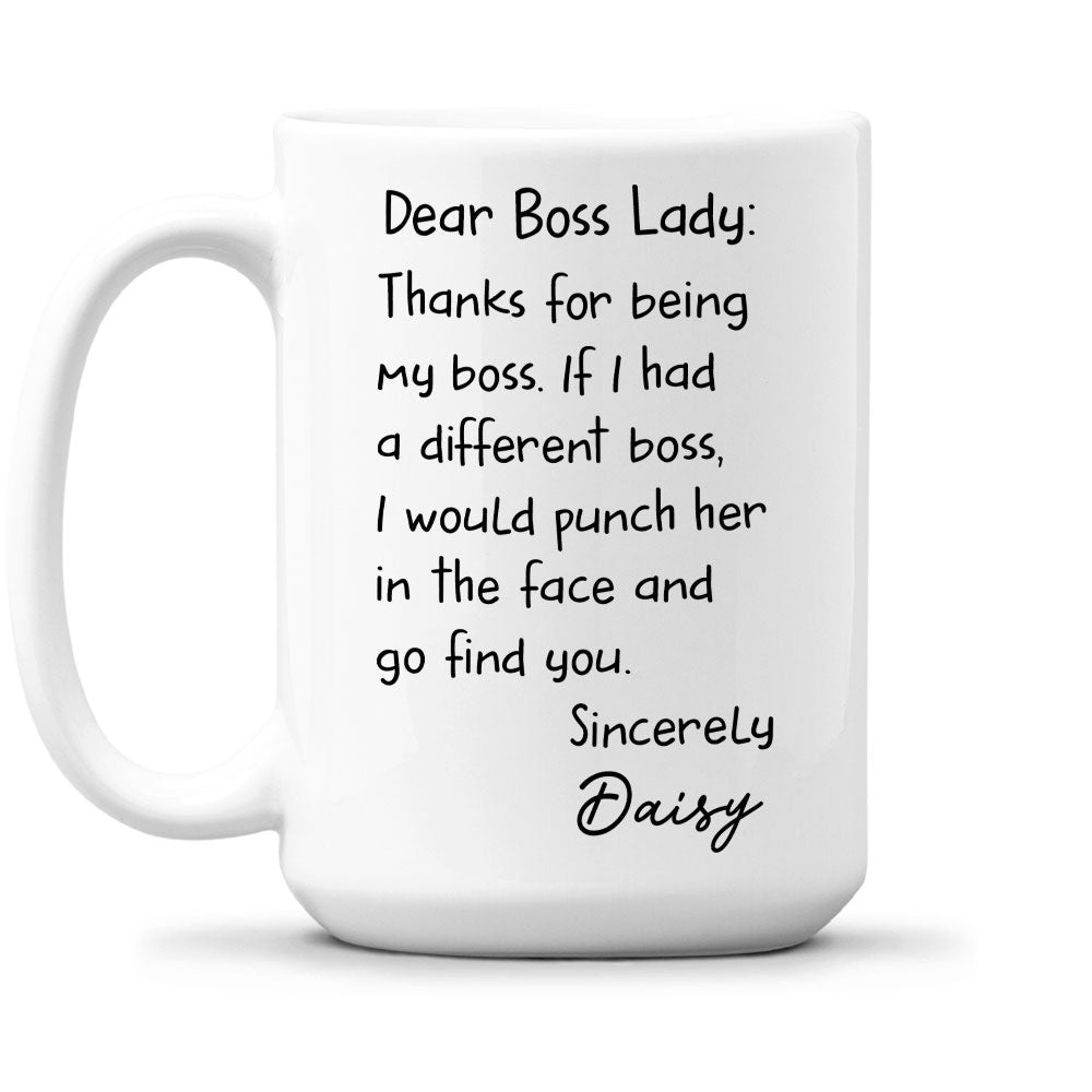Custom Coworker, Christmas & Birthday Team Appreciation Gift • Boss Lady - Personalized Coffee Mug