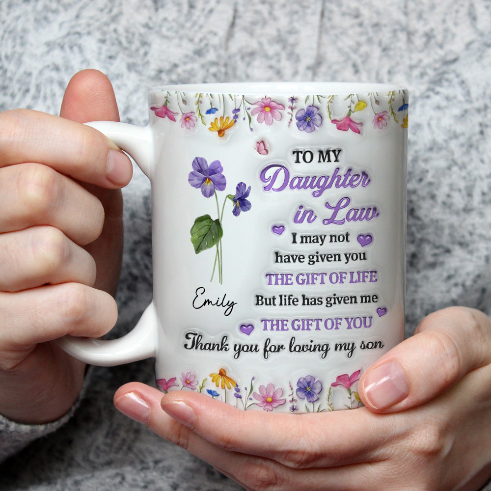 Custom Christmas & Birthday Gift for Daughter • A Daughter By Heart - Personalized 3D Inflated Effect Mug