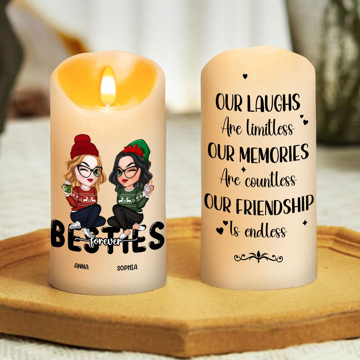 Friendship Is Endless - Personalized LED Candle