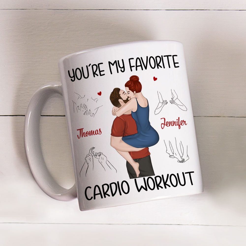 Custom Anniversary Keepsake Gifts For Couple • My Favorite Cardio Version 2 - Personalized Coffee Mug