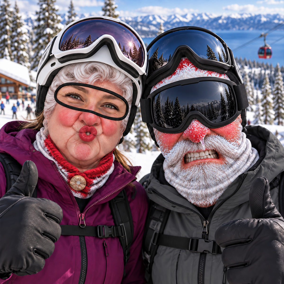 Custom Funny 3D Face Balaclava, Gag Gift For Ski Lovers & Friends • Sleigh All Day Après All Night - Personalized Ski Mask