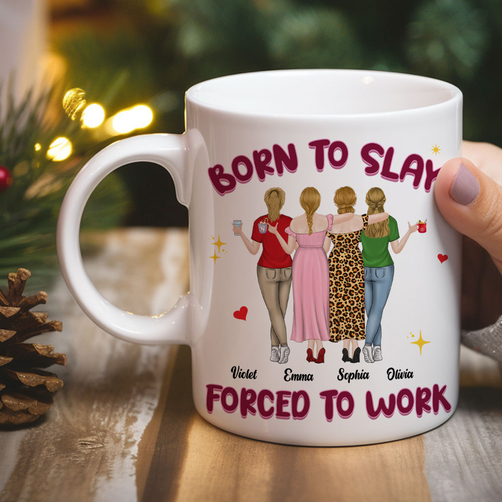 Custom Coworker, Christmas & Birthday Team Appreciation Gift • Destined To Shine, Trapped In Grind - Personalized Coffee Mug
