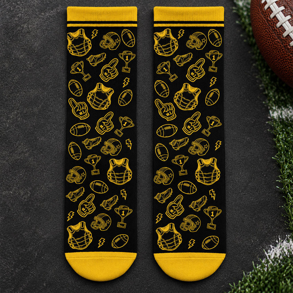 Custom Unique Footwear, Christmas Birthday Gift For Him & Her • Game Day Mode - Personalized Crew Socks