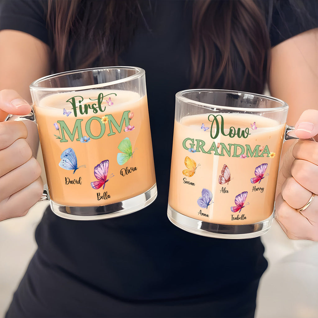 Custom Mother's Day Gift for Mom & Grandma • Great Grandma - Personalized Glass Mug