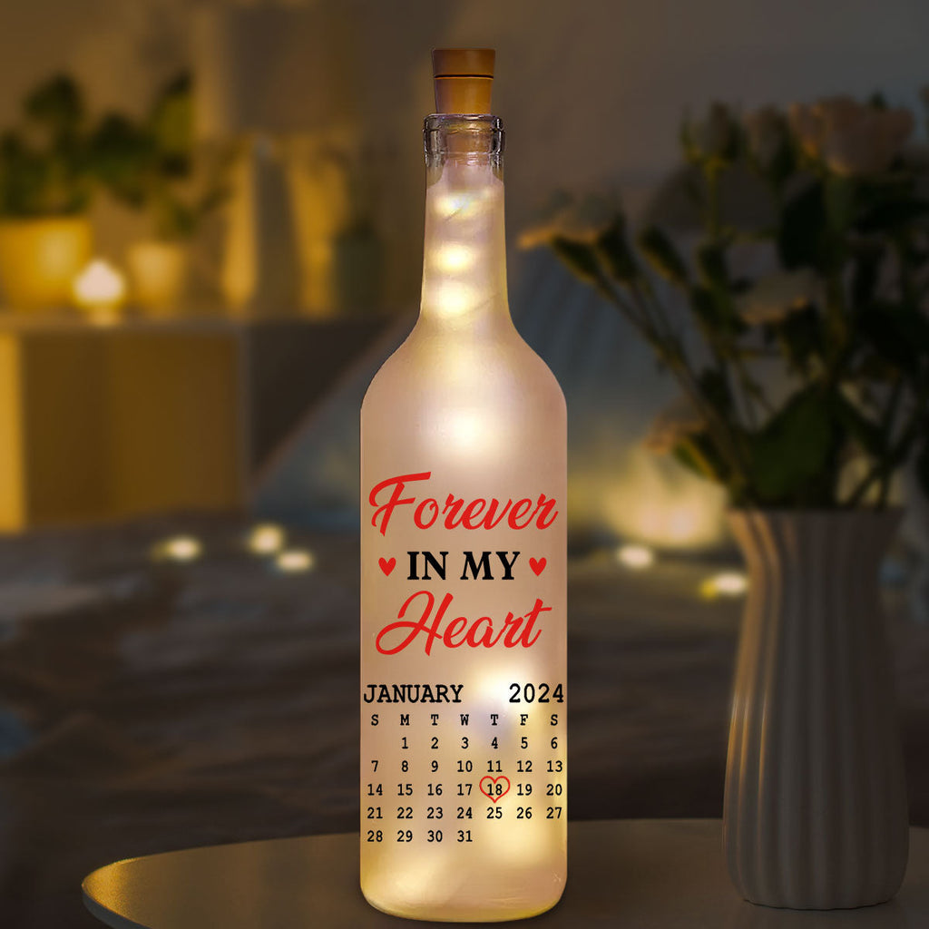 Forever In My Heart - Personalized Bottle Lamp
