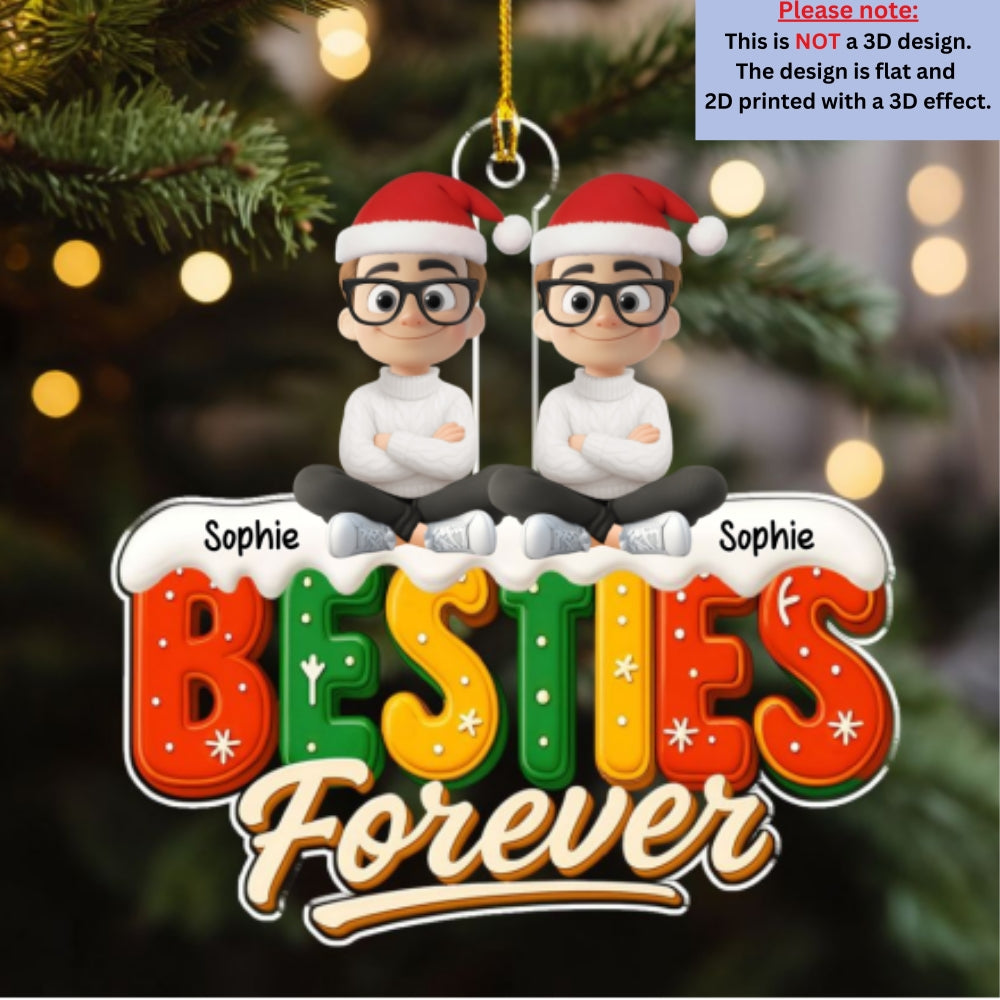 Custom Brothers & Sisters Christmas Ornament •  Siblings Christmas - Personalized Acrylic Ornament