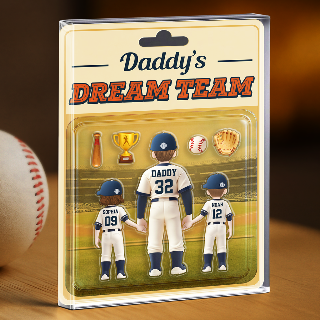 Custom Father's Day Decor, Gift for Dad & Grandpa • Daddy Dream Team - Personalized Acrylic Plaque