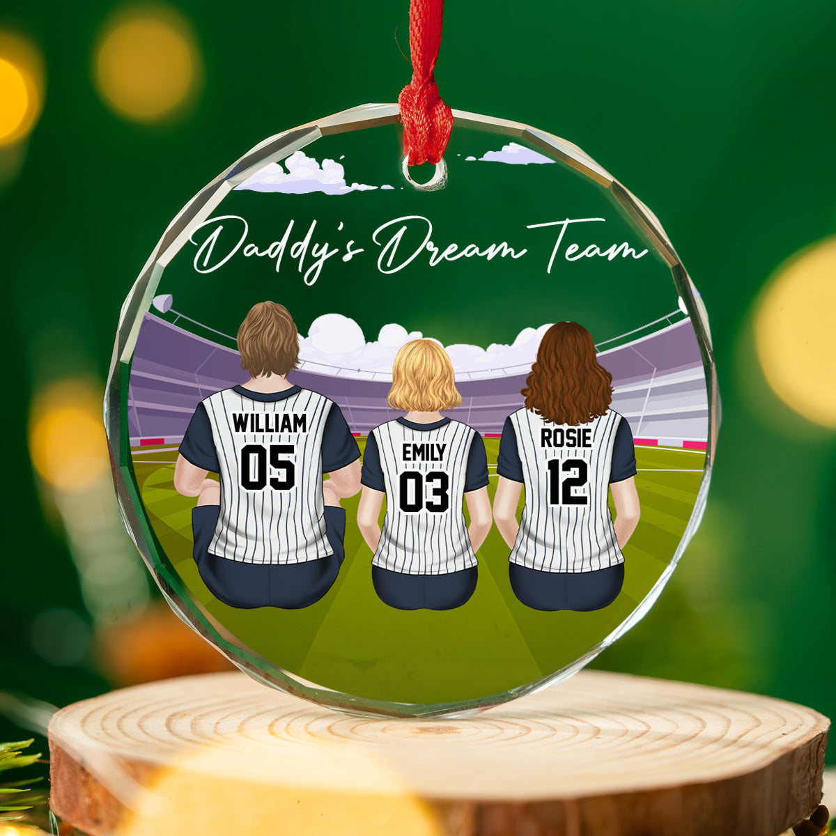 Custom Keepsake Christmas Ornament •  Dream Team - Personalized Glass Ornament