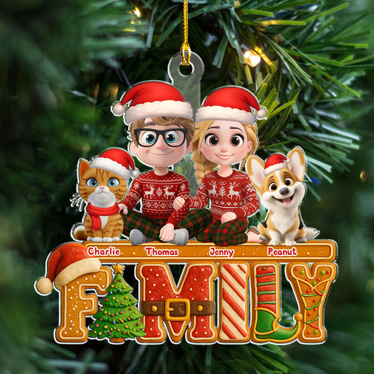 Custom Family Ornament, Christmas Gift for Family Members •  Our Christmas Laughter - Personalized Acrylic Ornament