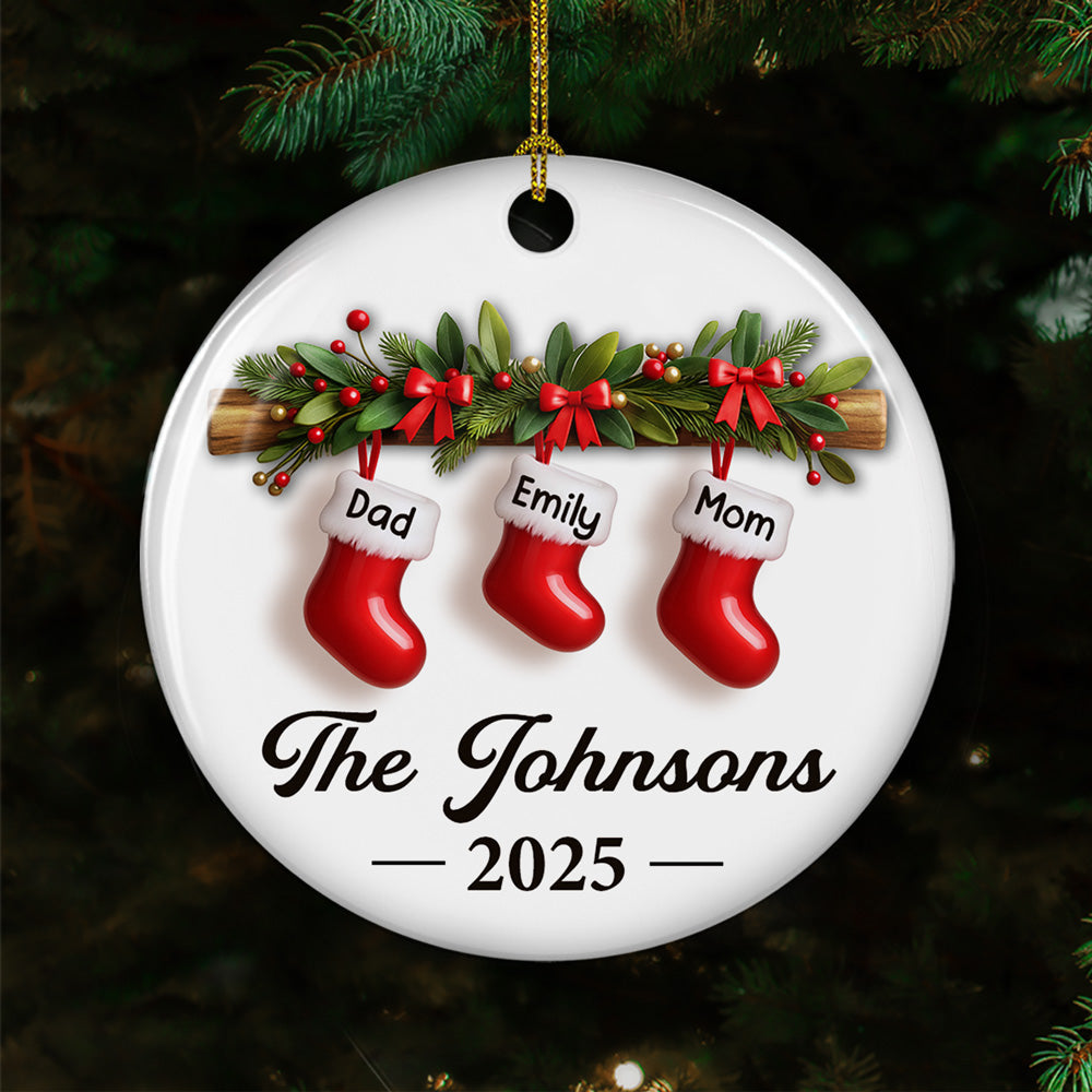Custom Family Ornament, Christmas Gift for Family Members •  Family Christmas - Personalized Ceramic Ornament